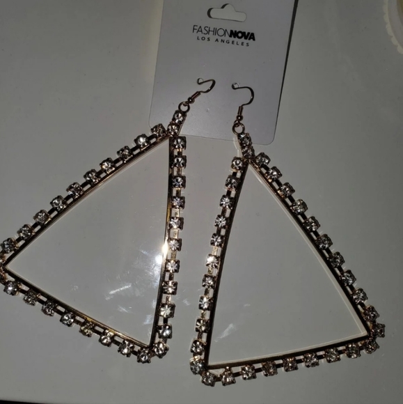 Fashion Nova Jewelry Brand New Very Large Triangular Earrings